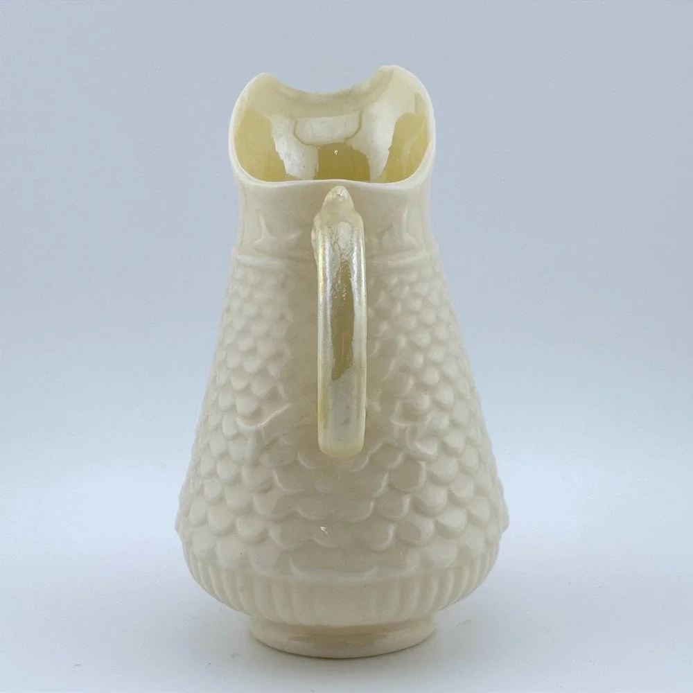 Belleek Ireland‎ Neptune Shell Pitcher Creamer Iridescent Luster 6th Green Mark